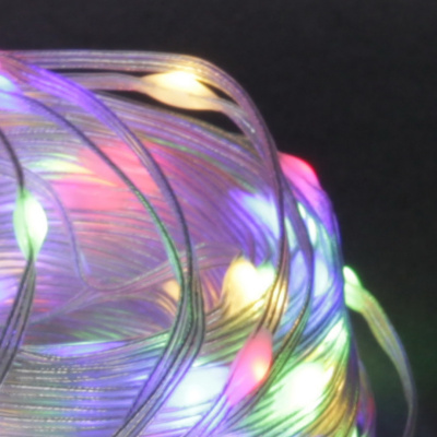 Гирлянда св/д S2A-509 MIX 200LED 220V"КАПЛЯ"прозрачный шлейф с контроллером 30м