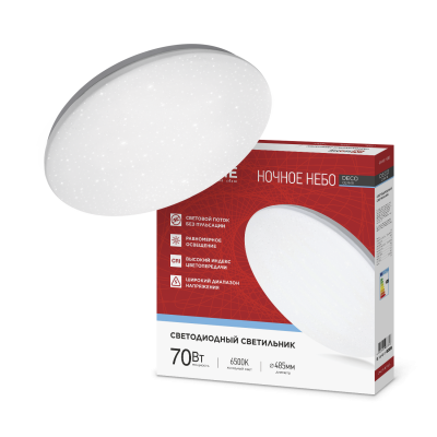 Светильник потолочный ASD св/д 70W(6300lm) 6500K НОЧНОЕ НЕБО 485*68 (без пульта)