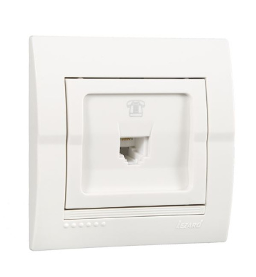 Розетка телефонная (евро) Мира белая Lezard