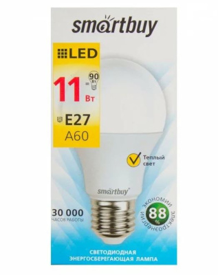 Лампа св/д Smartbuy ЛОН A60 E27 11W 3000K 110*60 Лампа св/д Smartbuy ЛОН A60 E27 11W 3000K 110*60