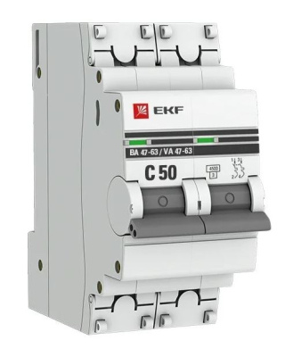 Выключатель авт.мод. 2п.С50А ВА 47-63 EKF