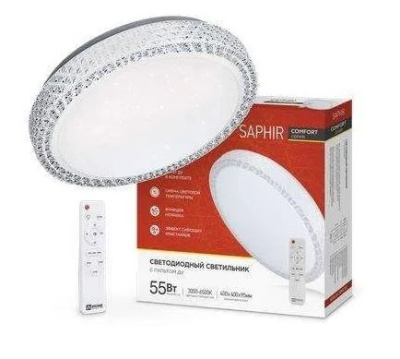 Светильник потолочный ASD св/д 55W(4400lm) 2К-4K-6К с пультом 400*100 SAPHIR