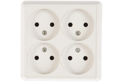 Розетка 4м б/з квадрат 16А "Олимп" беж. UNIVERSAL