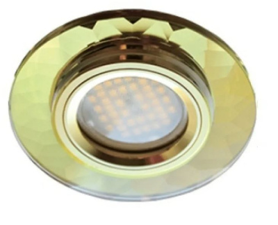 Точечный светильник Ecola DL1654 стекло гранен.зол./зол.