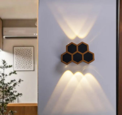 Светильник настенный S286222-005U LED5*1W BK+GD 170**120*43мм 