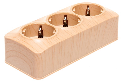 Розетка 3м. б/з ОУ IONICH (UNIVersal) Сосна