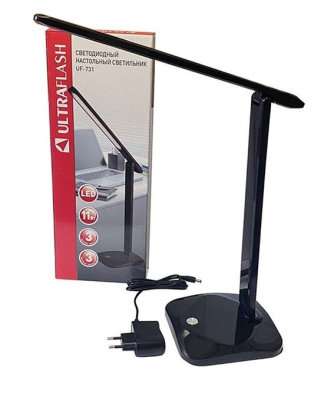 Светильник св/д настольный Ultraflash UF-731 11W (500lm) 3K-6,5K 3 ур.ярк.сенсор черный