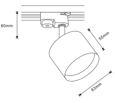 Светильник трековый на шинопровод  GX53 S253006 WT