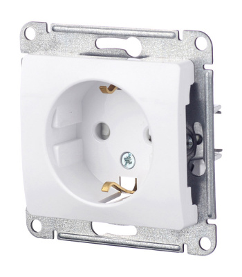 Розетка 1м с/з СУ Schneider GLOSSA мех. белый