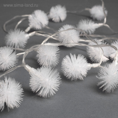 Гирлянда-нить"Ежики" прозрачный провод 20LED(свечение мульти) мигание USB