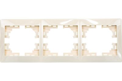 Рамка 3-м Мира горизон. крем.Lezard