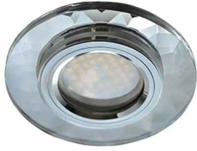 Точечный светильник Ecola DL1654 стекло гранен.Хром/Хром