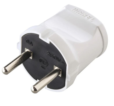 Вилка прямая б/з 6А белая Makel