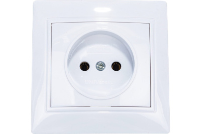 Розетка 1м. б/з "Севиль" белый UNIVERSAL