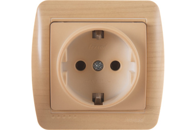 Розетка 1м с/з 16А ОП Lezard DEMET ясень