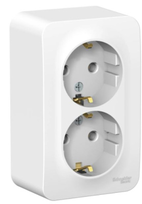 Розетка 2м. с/з 16А ОУ Schneider BLANCA белый