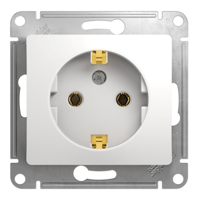 Розетка 1м с/з СУ Schneider GLOSSA мех. белый