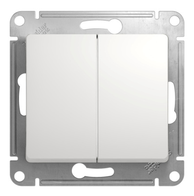 Выключатель 2 кл. СУ Schneider GLOSSA мех. белый