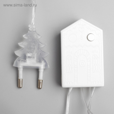 Гирлянда-нить "Шарики белые" прозрачный провод 30LED(свечение теплое) 8режимов длина 5м 220в