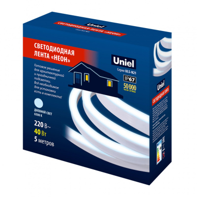 Лента светодиод.(НЕОН)КОМПЛЕКТ 5м 6500K,сет.шнур 1,5м с контрол.IP67