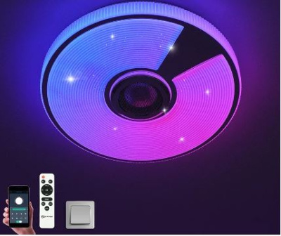 Светильник потолочный с музык.колонкой SONG RGB 40W(4000lm) 4K-6К с пультом 330*65 