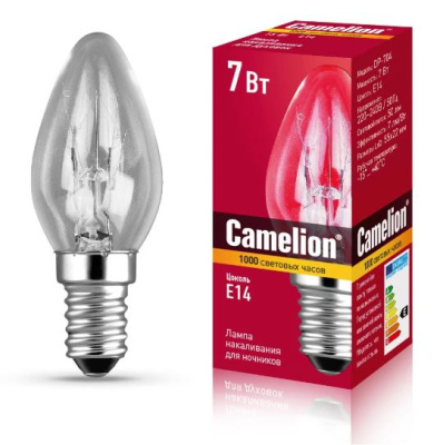 Лампа накаливания Е14 7W д/ночников Camelion