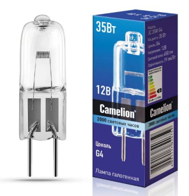 Лампа галогеновая G4 35W 12V Camelion