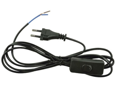 Провод для бра Uniel с выключателем 1,7м черный 2A