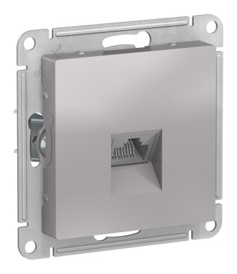 Розетка компьют.мех.1м СУ Schneider AtlasDesign алюминий