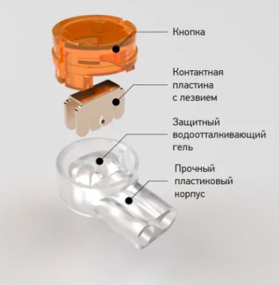 Клеммник скотч-лок К2 2*(0,4-0,9мм) гидрофобный гель 07-5402