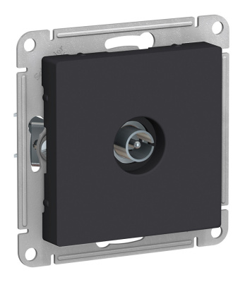 Розетка 1м TV RG6  мех.оконечная СУ Schneider AtlasDesign карбон