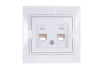 Розетка 2м. компьютерная Мира белая  Lezard
