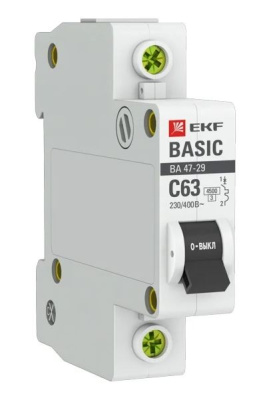 Выключатель авт.мод. 1п. С63 ВА 47-63 EKF Basic
