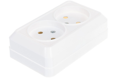 Розетка 2м. б/з  "Олимп"ОП бел. UNIVERSAL