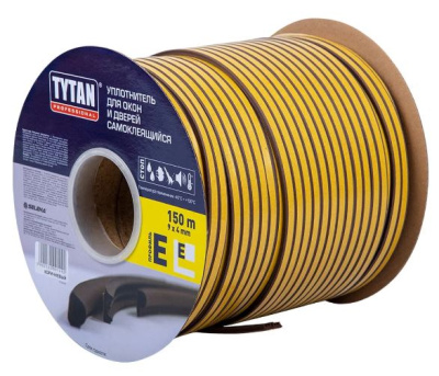 Уплотнитель E-профиль 9*4мм TYTAN ,бел. резин