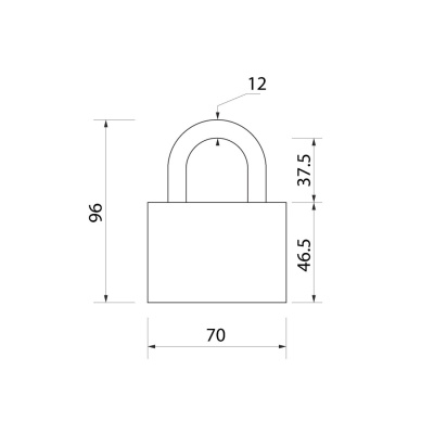 Замок навесной НС01-1 80" серый цвет