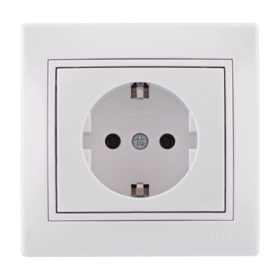 Розетка 1м. с/з Мира белый  Lezard