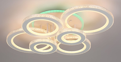 Люстра светодиодная F19226/2*3 LED WT 146W+18W 720*560*170