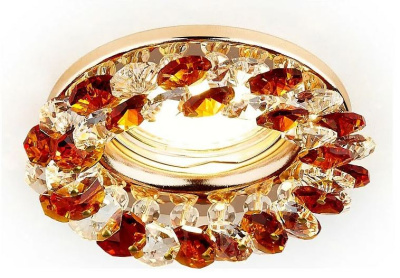 Точечный светильник Эра DK16GD/WN(прозр. и янтар.хрусталики на золоте)