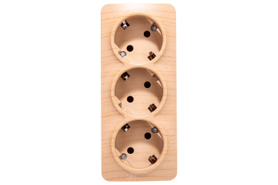 Розетка 3м. б/з ОУ IONICH (UNIVersal) Сосна