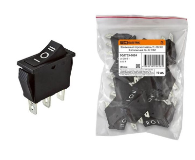 TDM выкл-кнопка СУ для эл/прибор YL-202-01 10А перекл клав на 3 пол 