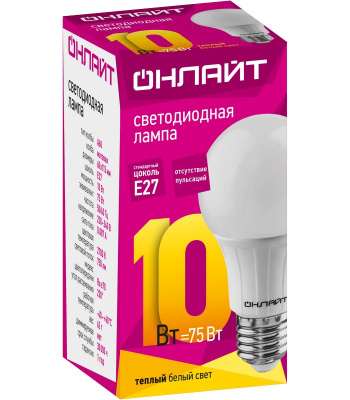 Лампа св/д ОНЛАЙТ свеча 10Вт E27 2K теплый свет 61959 Лампа св/д ОНЛАЙТ свеча 10Вт E27 2K теплый свет 61959