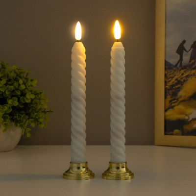 Ночник"Свеча спираль" LED от батареек, 2шт в наборе 2*АА