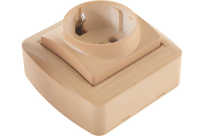 Розетка 1м с/з 16А ОП Lezard DEMET ясень