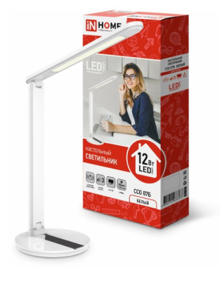 Светильник св/д настольный ASD ССО-07Б 12W (600lm) 3K-6K 3 ур.ярк.сенсор белый