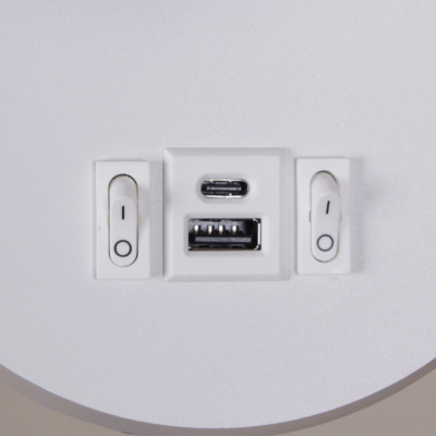 Светильник настенный S286203 USB/1KT LED 12W+USB WT