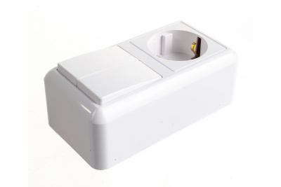 Блок ОП БКВР-428 Оптима (2кл выкл + роз с/з) бел Кунцево