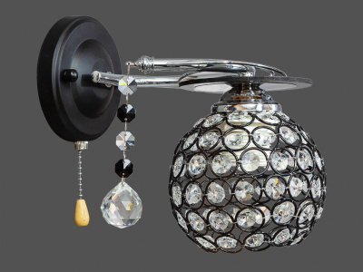 Бра L320345A/1 CR+BK с хрусталем