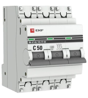 Выключатель авт.мод. 3п.С50А ВА 47-63 EKF