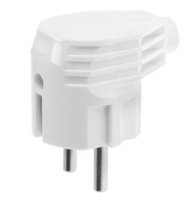 Вилка угловая с/з 16А белая Smartbuy